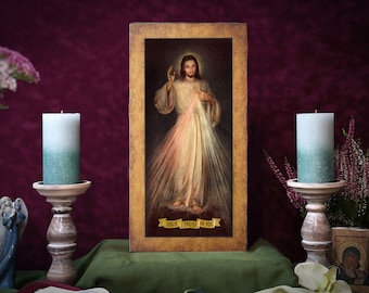 Icon JESUS CHRIST MERCIFUL divine mercy Hand made perfect present, religious picture, beautiful icon, religious icon, Baptism gift