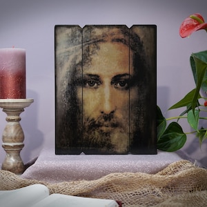 Icono JESUCRISTO Sábana Santa de Turín Iconos hechos a mano Regalo perfecto, imagen religiosa, regalo de boda, regalo de bautismo, regalo de comunión