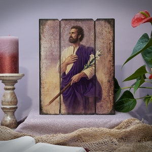 Icon SAINT JOSEPH  Hand made Ikonen Icoon  Ikone Icona Patron icon, perfect present, religious picture, beautiful icon, religious icon