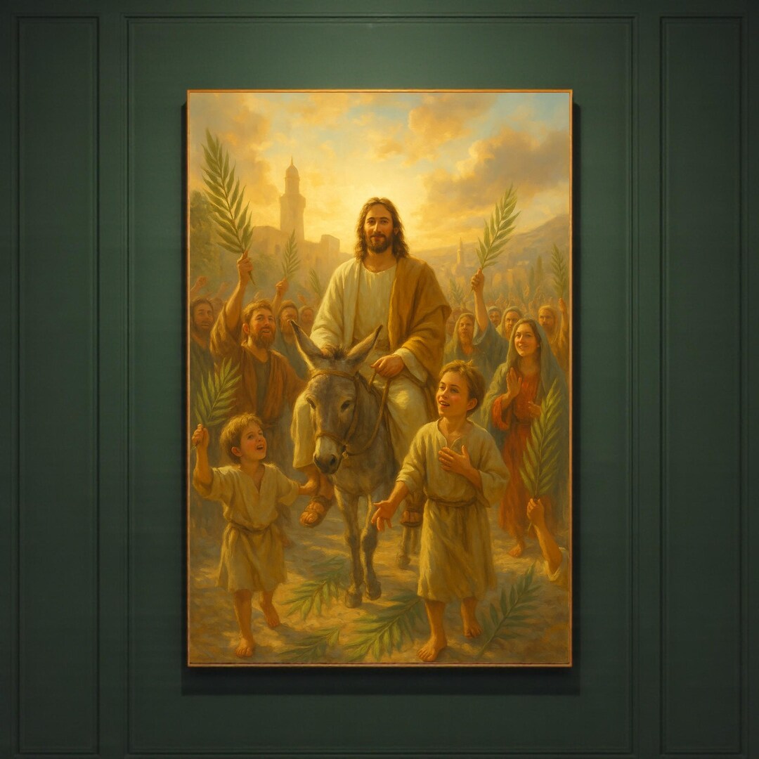 TRIUMPHAL Entry of JESUS DIGITAL Download, Palm Sunday Wall Art ...