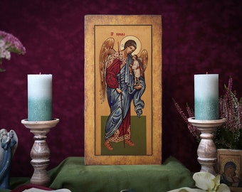 Icon Archangel Raphael Hand made perfect present, religious picture, beautiful icon, religious icon, Baptism gift