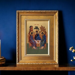 Painting Holy Trinity made Image Bild handmade icon, perfect present, religious picture, beautiful icon, religious icon