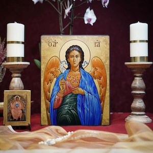 Icon ARCHANGEL GABRIEL Hand made Ikonen Icoon Ikone handmade icon, perfect present, religious picture, beautiful icon, religious icon