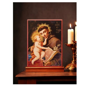 Icon Saint Anthony 6 x 8&quot; / 15 x 20 cm handmade icon, perfect present, religious picture, beautiful icon, religious icon