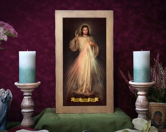 Icon JESUS CHRIST MERCIFUL divine mercy Hand made perfect present, religious picture, beautiful icon, religious icon, Baptism gift