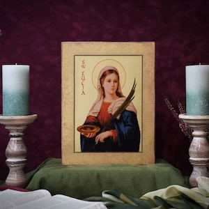 Icono Santa Lucía, Lucetta, Lucía Icono hecho a mano Regalo perfecto, imagen religiosa, hermoso icono, icono religioso, regalo de bautismo