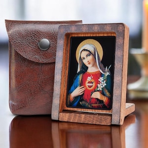 Icon travel The HEART OF MARY made Ikonen Icoon  Ikone, handmade icon, perfect present, religious picture, beautiful icon, religious icon