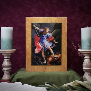 Icon Archangel Michael Hand made Ikonen Icoon Ikone Patron perfect present, religious picture, wedding gift, baptism gift, confirmation gift