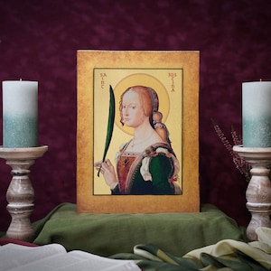 Icon Saint Justina Hand made Ikonen Icoon  Ikone perfect present, religious picture, beautiful icon, religious icon, wedding gift