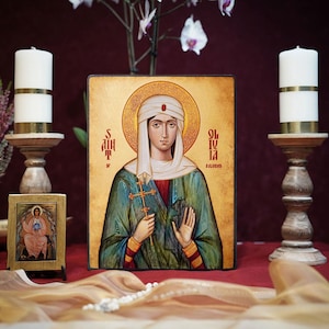 Icon Saint Julia Hand made Ikonen Icoon икона Ikone perfect present, religious picture, beautiful icon, religious icon, Baptism gift