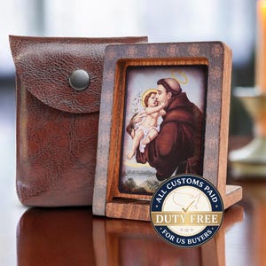Icon travel SAINT ANTHONY Hand made perfect present, religious picture, beautiful icon, religious icon,  Baptism gift, Communion gift Patron