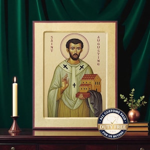 SAINT AUGUSTINE Icon | christian confirmation gift for boy