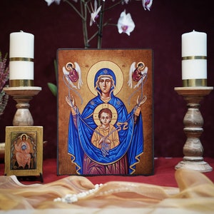 Icon HOLY MARY Hand made Ikonen Icoon Ikone handmade icon, perfect present, religious picture, beautiful icon, religious icon