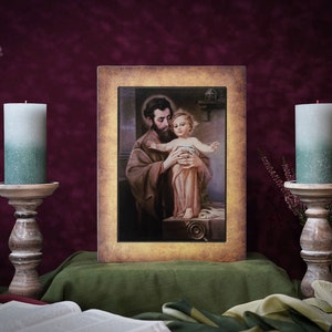 Icon SAINT JOSEPH Hand made Ikonen Icoon  Ikone Patron handmade icon, perfect present, religious picture, beautiful icon, religious icon