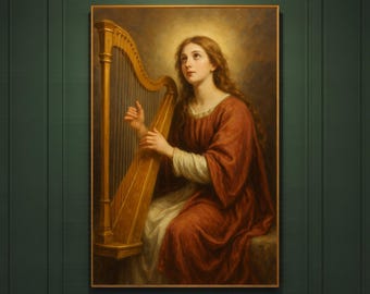 Santa Cecilia / Descarga digital / Arte mural católico / Imprimible cristiano / Obra religiosa / Decoración cristiana para el hogar / Descarga instantánea