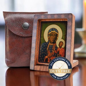 Icon travel OUR LADY of CZĘSTOCHOWA Hand made Icoon Ikone, handmade icon, perfect present, religious picture, beautiful icon, religious icon