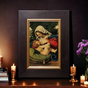 Painting Nursing Mother of God  Hand made Image Bild handmade icon, perfect present, religious picture, beautiful icon, religious icon