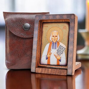 Icon travel SAINT JOHN VIANNEY Hand made perfect present, religious picture beautiful icon religious icon Baptism gift Communion gift Patron