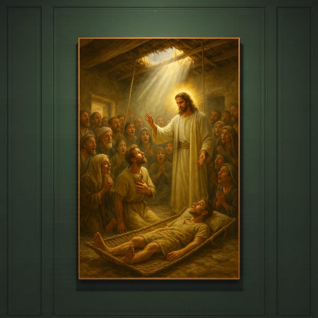 JESUS Healing the Paralytic DIGITAL Download, Wall Art, Christian ...