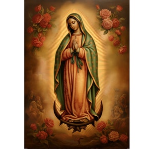 Imagen Digital de Nuestra Señora de Guadalupe, mejor calidad, imagen 4K, imagen religiosa, icono religioso