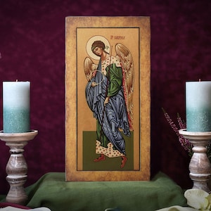 Icon Archangel Gabriel Hand made  perfect present, religious picture, beautiful icon, religious icon