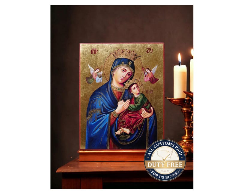 Icon Our Lady of Perpetual Help 7,9 X 9,8" / 20 X 25 Cm Ikone Handmade ...