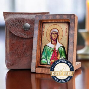 Icon travel SAINT DANUTA Hand made perfect present, religious picture, beautiful icon, religious icon, Baptism gift, Communion gift, Patron
