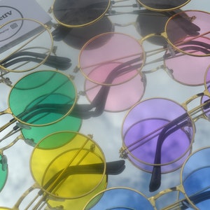 Lunettes hippie arrondies à monture en métal