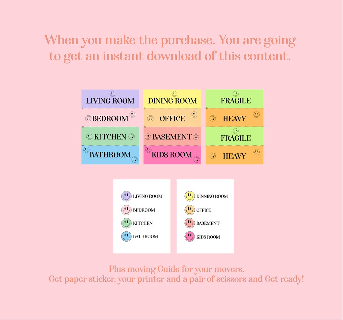 Moving Labels Digital Downloads Moving Organization Moving - Etsy