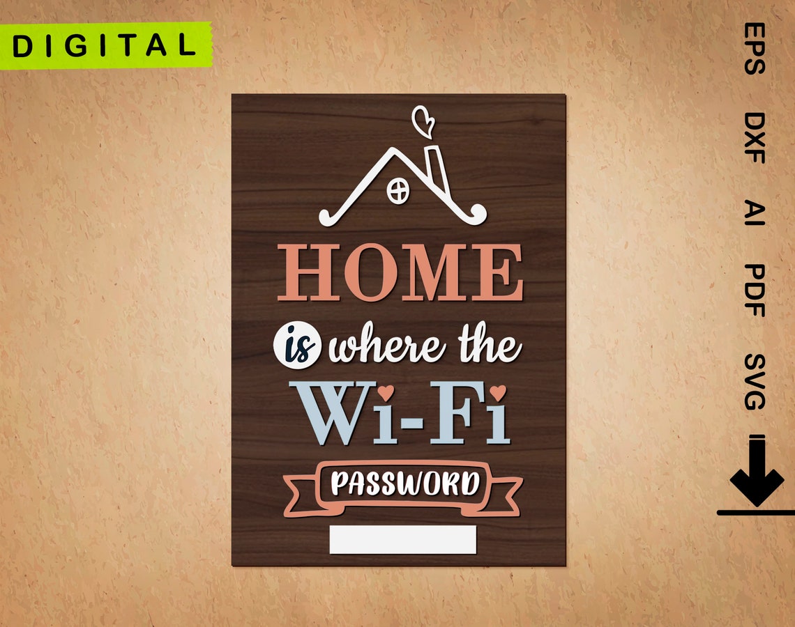Download Bundle Guest Wifi sign SVG Laser cut files. Wifi Password ...