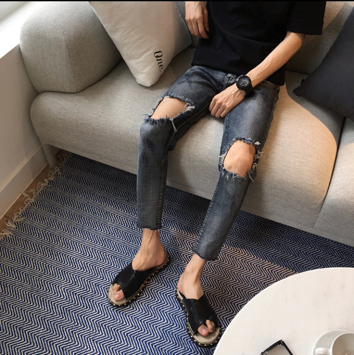 jeans with holes on the back