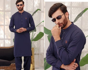 Mens blue shalwar kameez | men blue kurta pajama set | mens wedding kurta pyjama | Blue Eid kurta pajama | mens Pakistani wedding dress
