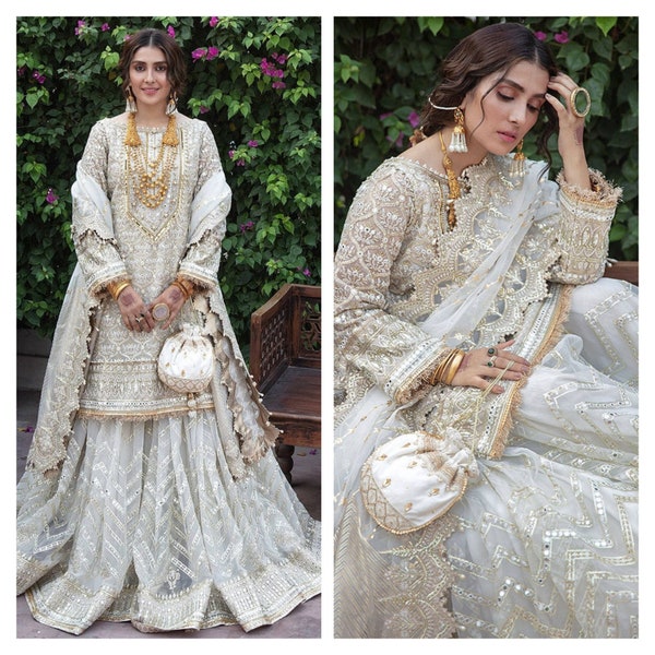 Custom Stitched Pakistani Indian Wedding dresses Bridal Gharara Collection Eid Style Suits Latest Clothes Shalwar Kameez Party Wear dress