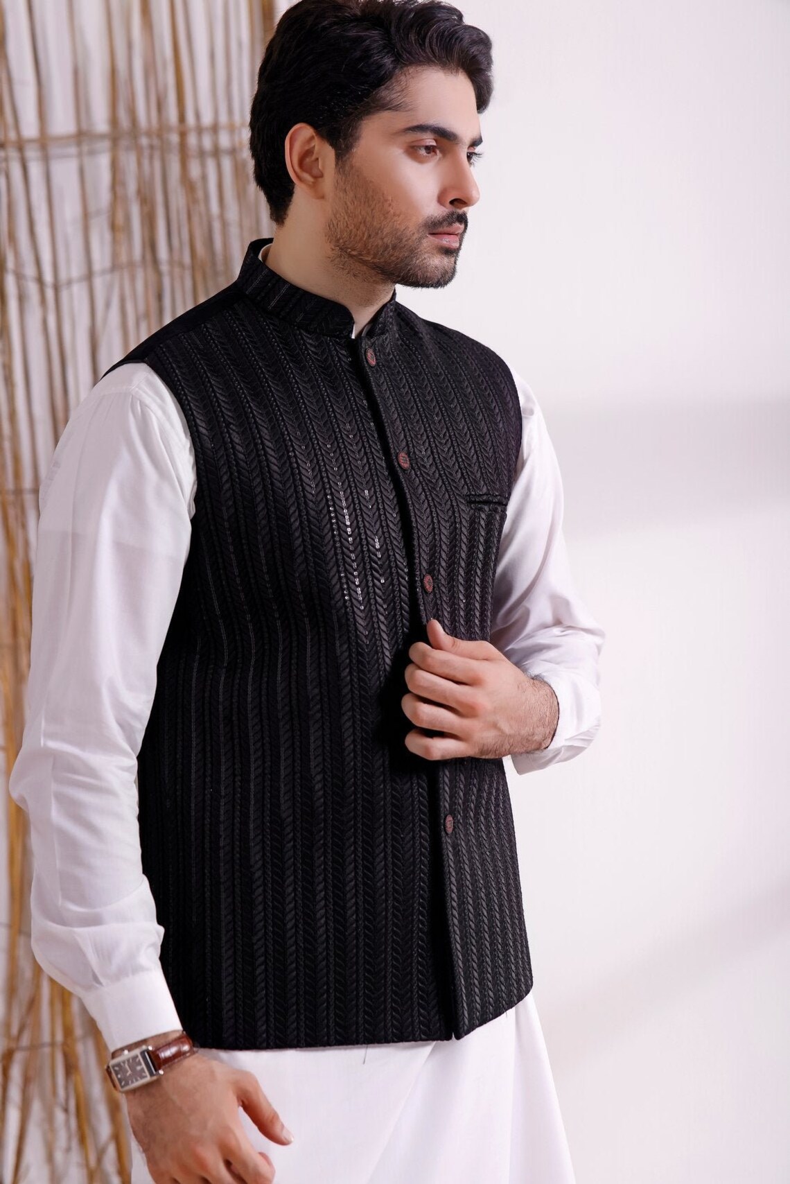 Mens Shalwar Kameez With Waistcoat Shalwar Kameez Men Mens Etsy Canada