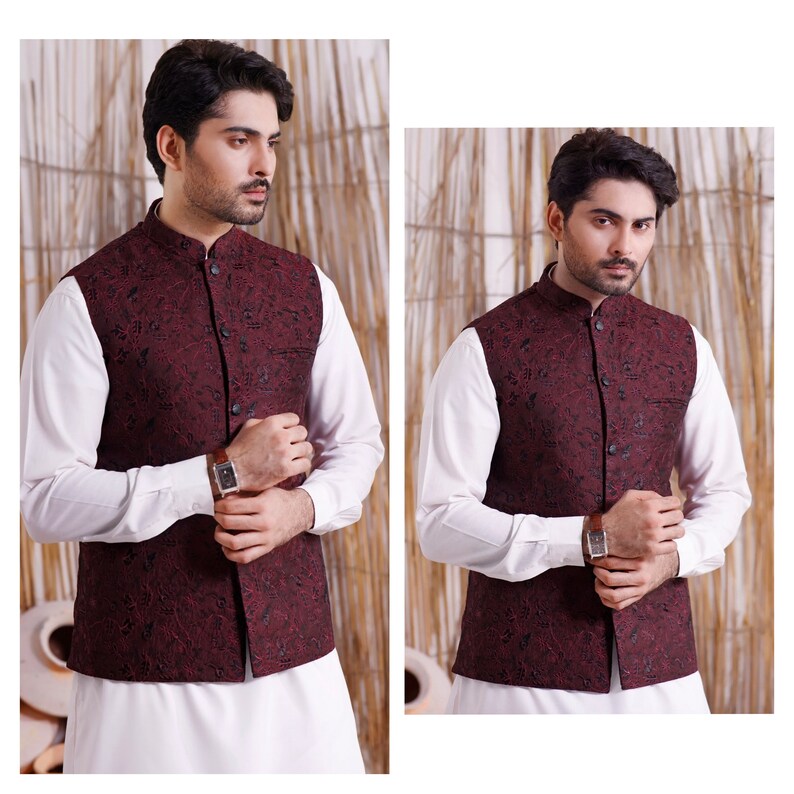 Mens Shalwar Kameez With Waistcoat Shalwar Kameez Men Mens Etsy