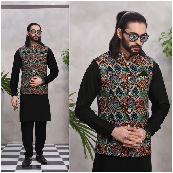 mens shalwar kameez with waistcoat | mens shalwar kameez pakistani | mens waistcoat pakitsani | eid dress | mens punjabi suit | mens kurta