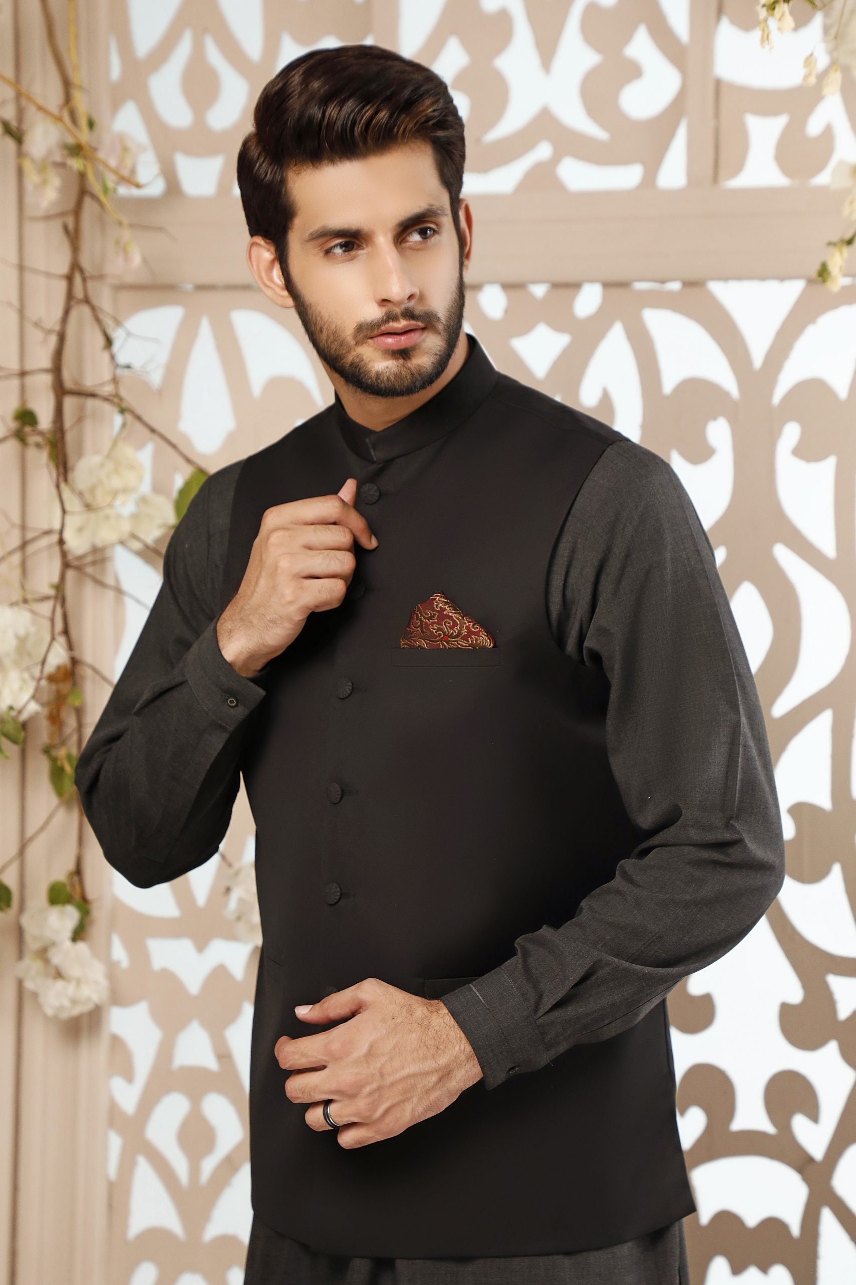 Mens Waistcoat for Shalwar Kameez Kurta Payjama Handmade Waistcoat