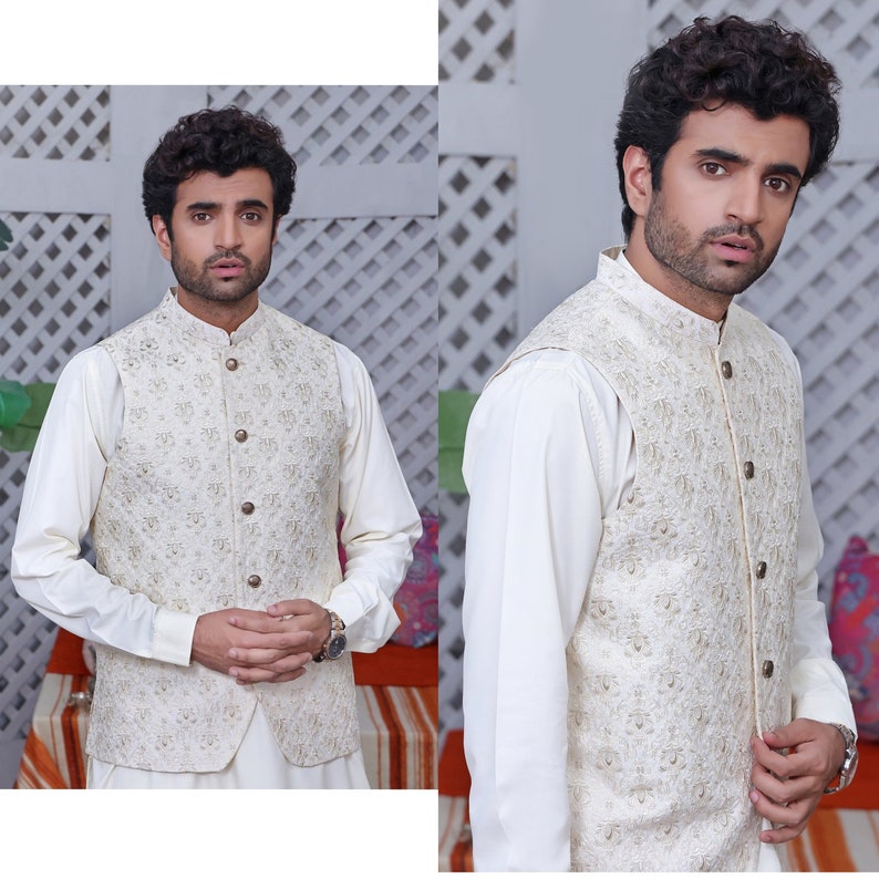 Mens Waistcoat Mens Wedding Waistcoat Pakistani Mens Etsy