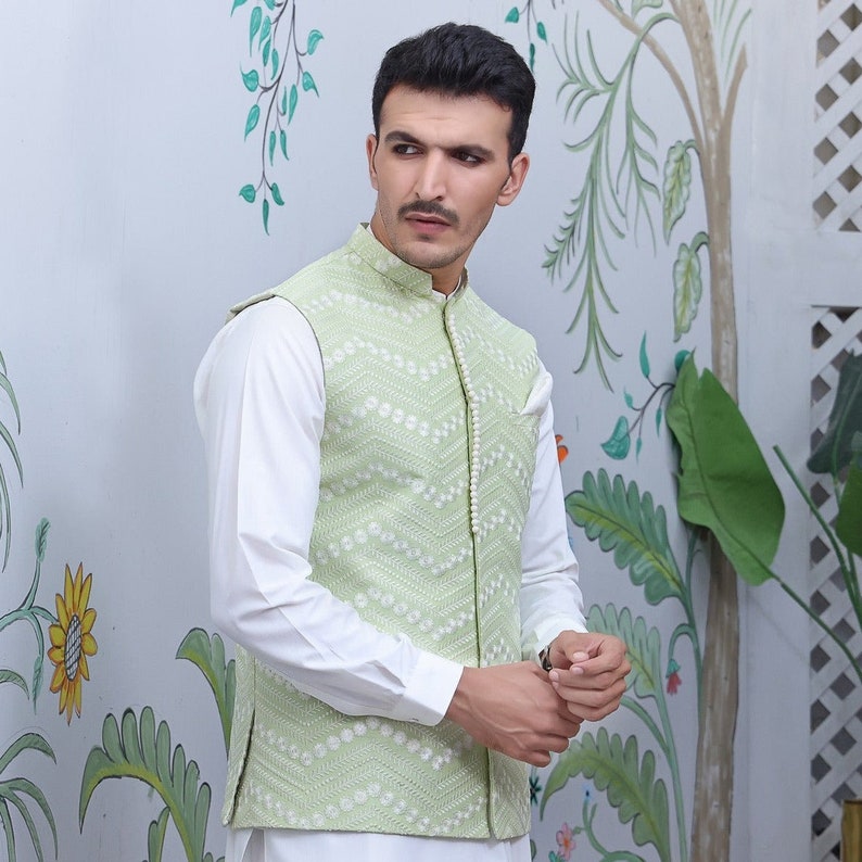 Mens Waistcoat Mens Wedding Waistcoat Pakistani Mens Etsy
