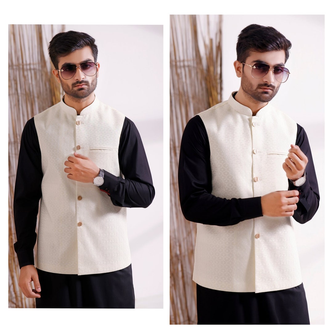 Mens Shalwar Kameez With Waistcoat Mens Shalwar Kameez Etsy