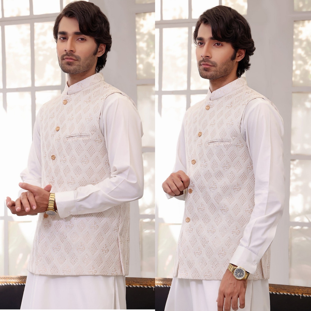 Mens Waistcoat Mens Wedding Waistcoat Pakistani Mens Etsy