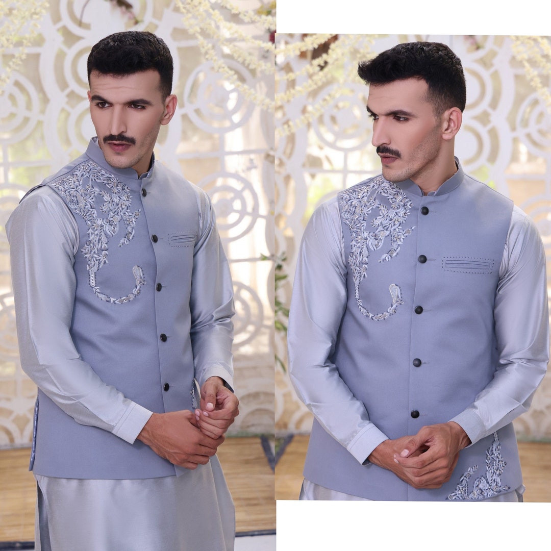 Mens Waistcoat Mens Wedding Waistcoat Pakistani Mens Etsy