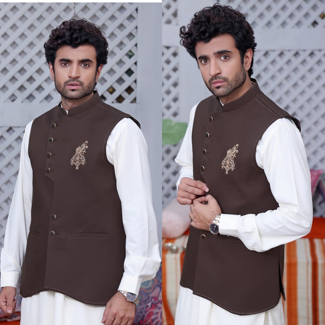 Mens Waistcoat Mens Wedding Waistcoat Pakistani Mens Etsy