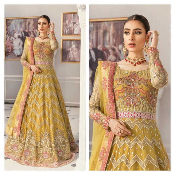 Peach Silk Suit | Pakistani Wedding Dresses