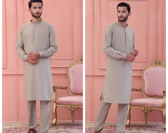 Mens Formal Kameez Shalwar with Hand Embroidery | Designer Outfit eid Kurta Pajama Set | shalwar kameez Pakistani | shalwar kameez men