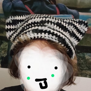 Cat ear crocheted beanie