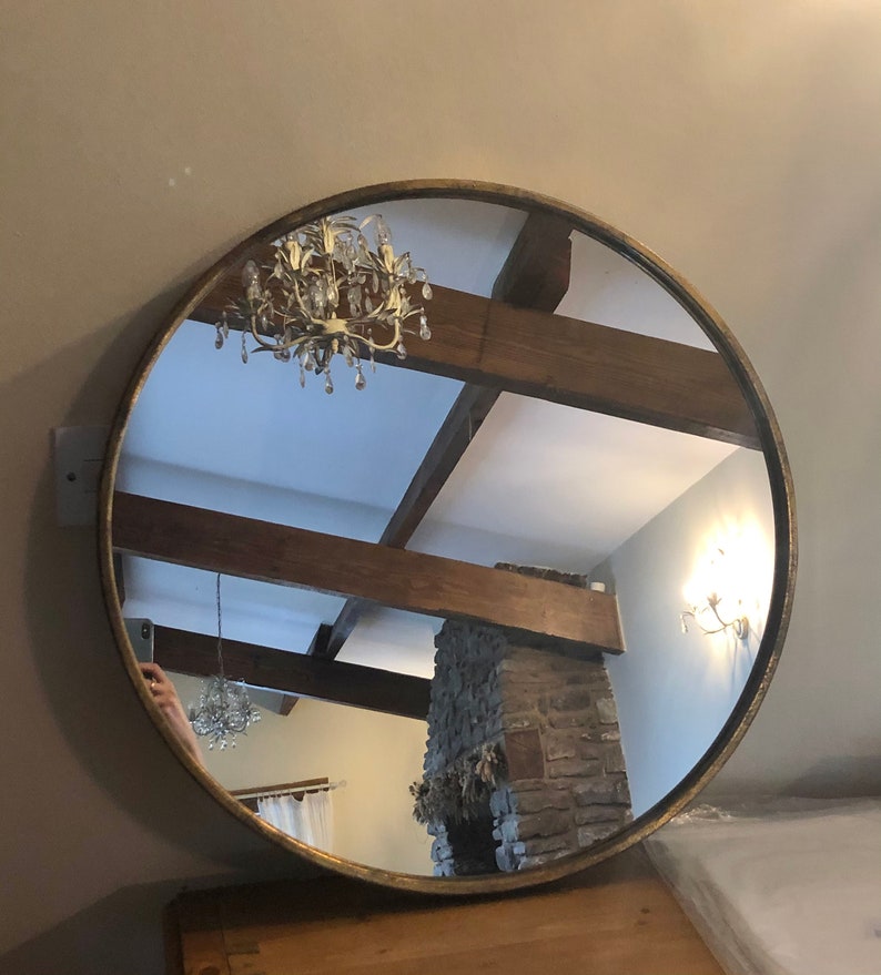 Antique Style Brass Round Mirror Vintage Style Mirror Etsy UK
