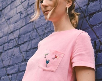 Cocktail Embroidered Tee