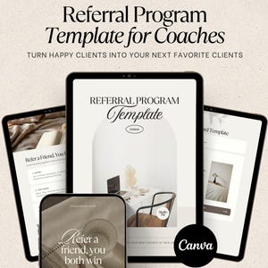 Referral Program Template for Coaches, Canva Client Referral Kit, Coaching Business Referral System, Email Scripts, Digital Download