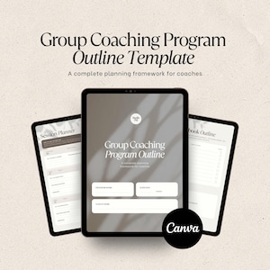 Schema di programma di coaching di gruppo / Pianificatore di programma di coaching di 8 settimane / Modello Canva per coach / Download digitale per business coach